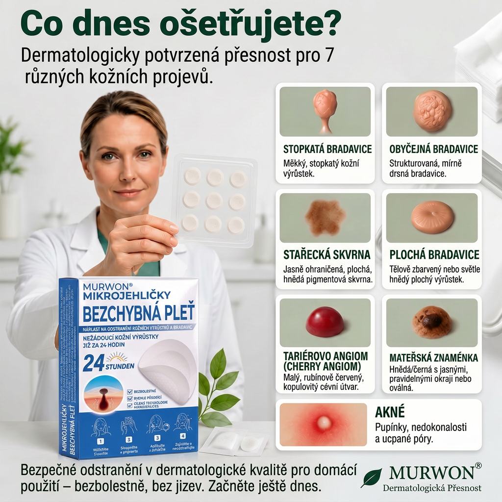 👩‍⚕️🎉 Oficiální obchod | MURWON® 👑 Mikrojehličkové náplasti pro dokonalou pleť a odstranění kožních nedokonalostí (Pro kožní výrůstky, malé kožní útvary, bradavice, mateřská znaménka, stařecké skvrny a pigmentové nepravidelnosti.)