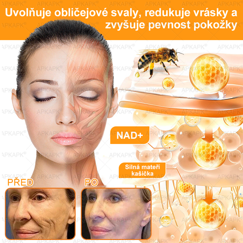 Lenaro® Krém s včelím jedem na obnovu pokožky 🌟 pomáhá při řešení kožních problémů, jako jsou: vrásky, jizvy, pigmentové skvrny, strie, akné, lupénka, ekzém, kožní léze, podráždění, záněty a další kožní potíže.