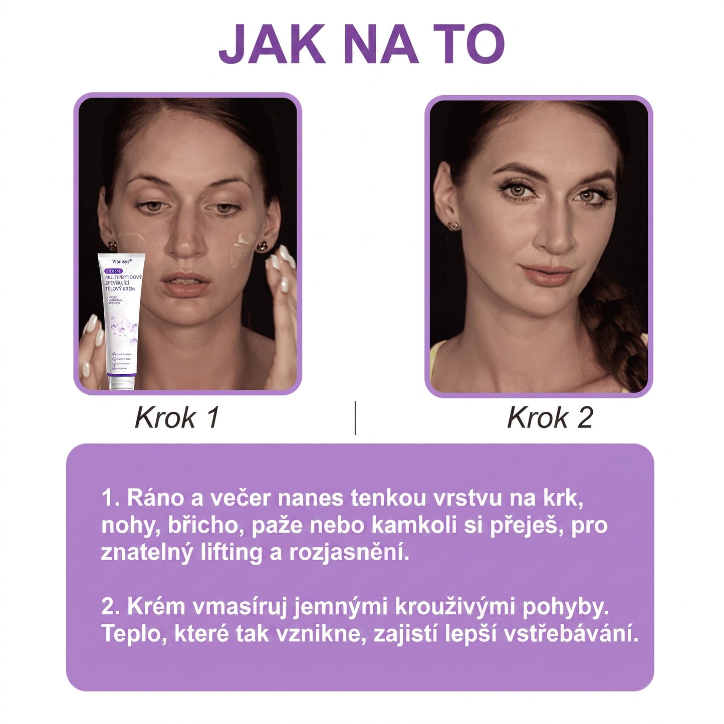 Vitalisys®☀️PDRN Multi-Peptide Masážní tělový krém s válečkem — proti stárnutí, hydratuje, zpevňuje a liftinguje pokožku, podporuje regeneraci, sjednocuje tón pleti a pečuje o nedokonalosti a tmavé skvrny.🍎