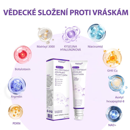 Vitalisys®☀️PDRN Multi-Peptide Masážní tělový krém s válečkem — proti stárnutí, hydratuje, zpevňuje a liftinguje pokožku, podporuje regeneraci, sjednocuje tón pleti a pečuje o nedokonalosti a tmavé skvrny.🍎