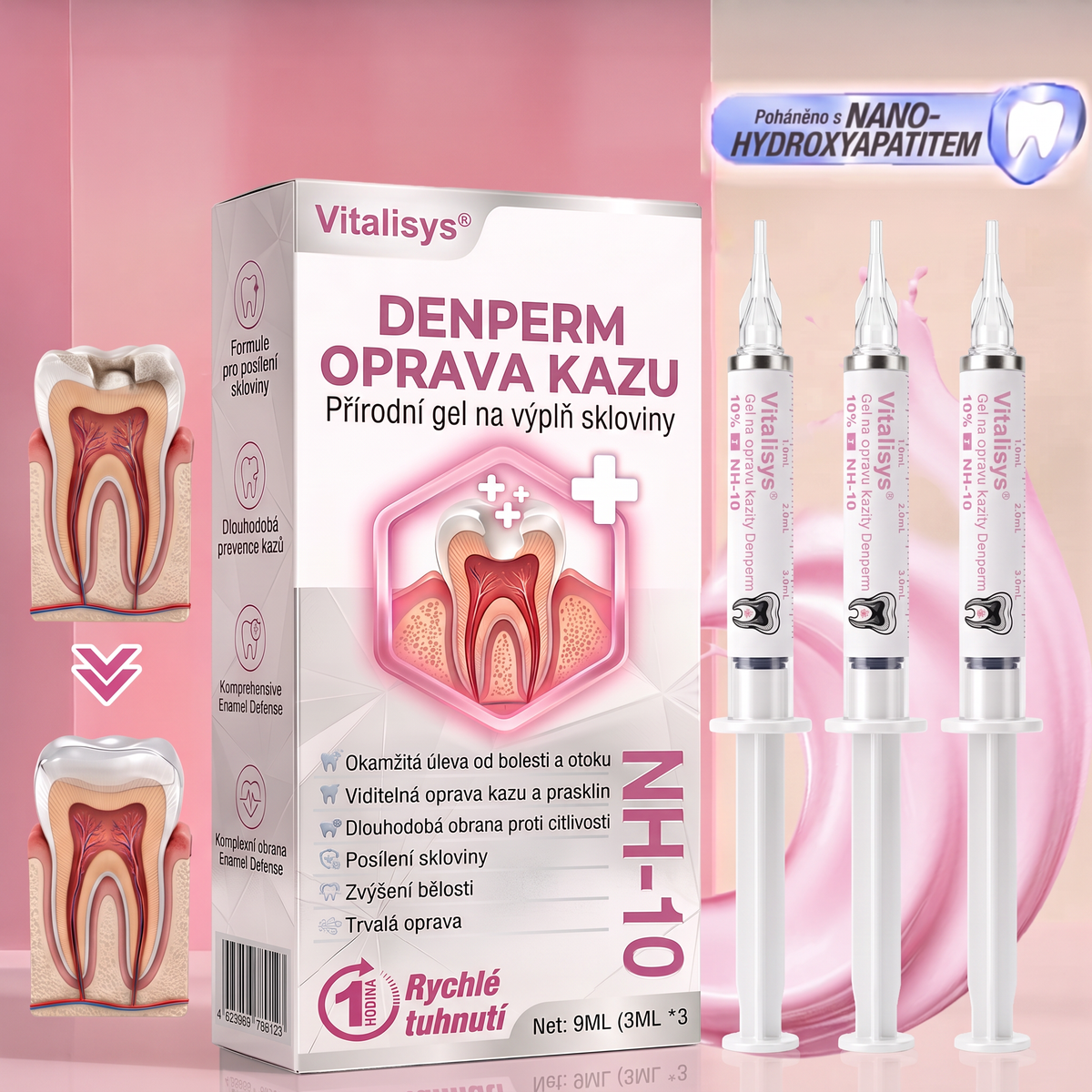 🦷VIGORIE®🦷 DenPerm – Natürliches Zahnschmelz-Füllgel zur Kariessanierung🎉