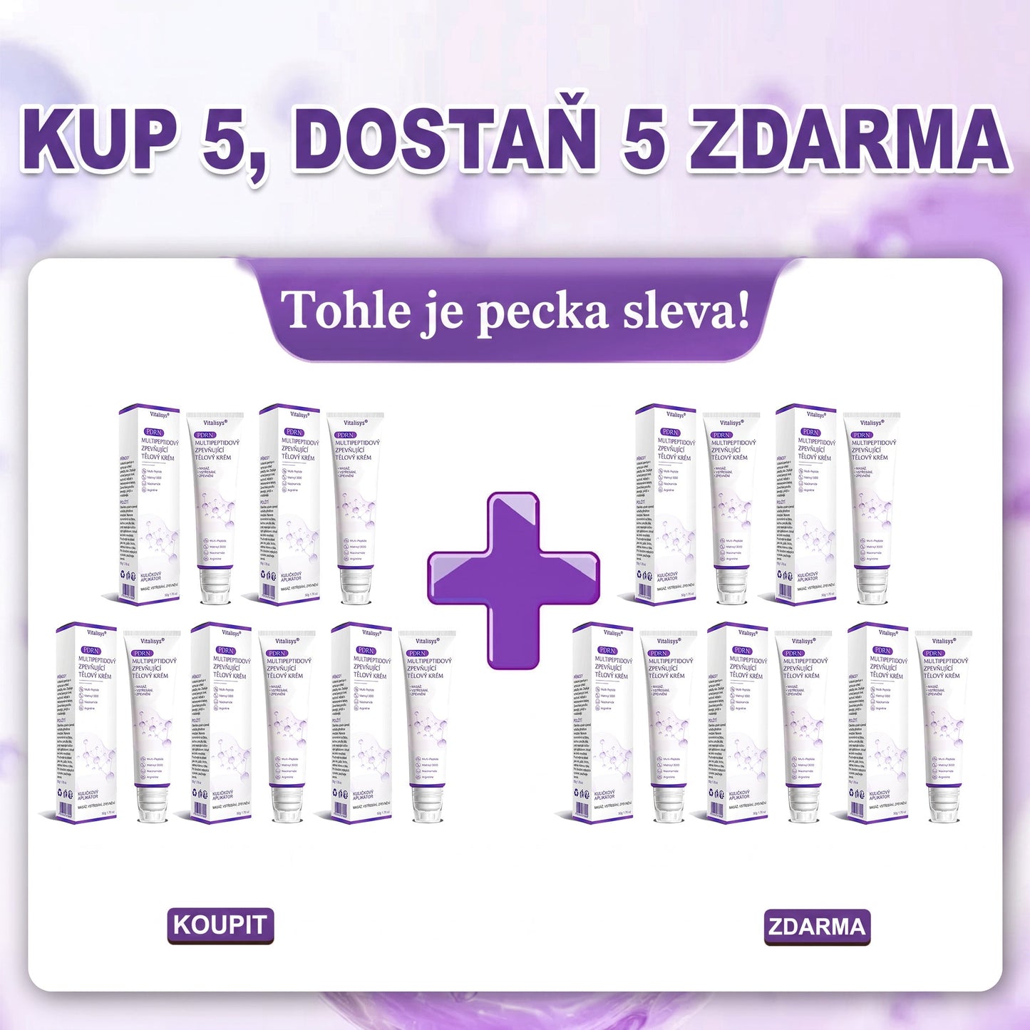 Vitalisys®☀️PDRN Multi-Peptide Masážní tělový krém s válečkem — proti stárnutí, hydratuje, zpevňuje a liftinguje pokožku, podporuje regeneraci, sjednocuje tón pleti a pečuje o nedokonalosti a tmavé skvrny.🍎
