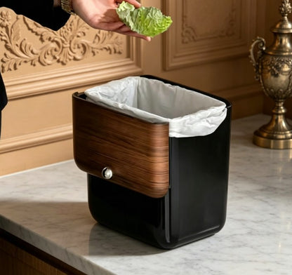 3.2 Gallon Wall-Mounted Kitchen Trash Can with Lid - Hanging Garbage Bin for Cabinet Door - Large Capacity Odor-Proof Compost Bin for Under Sink, Bathroom & Office (Black)