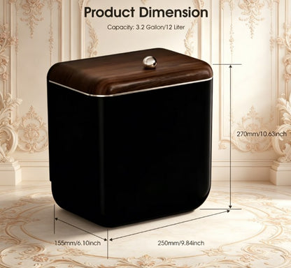 3.2 Gallon Wall-Mounted Kitchen Trash Can with Lid - Hanging Garbage Bin for Cabinet Door - Large Capacity Odor-Proof Compost Bin for Under Sink, Bathroom & Office (Black)