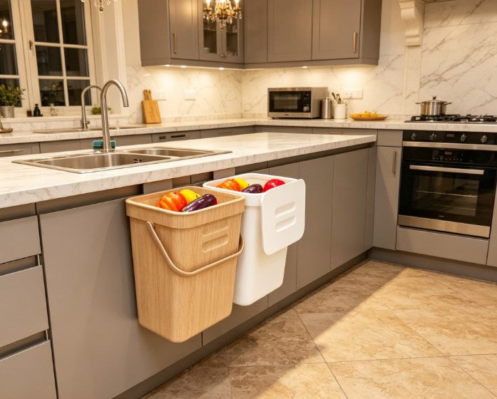 Modern Hands-Free Step Garbage Can - Odor-Proof Sealed Trash Bin for Home & Workspace - Space-Saving Design, 3L/5L Capacity