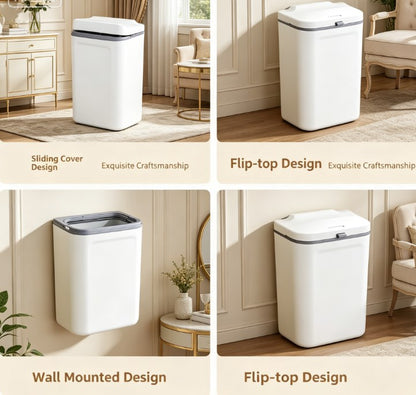 Under-Sink Hanging Garbage Bin for Kitchen Waste - Space-Saving Cabinet Mounted Trash Can with Sliding Lid - Sealed Compost Pail for Food Scraps & Bathroom